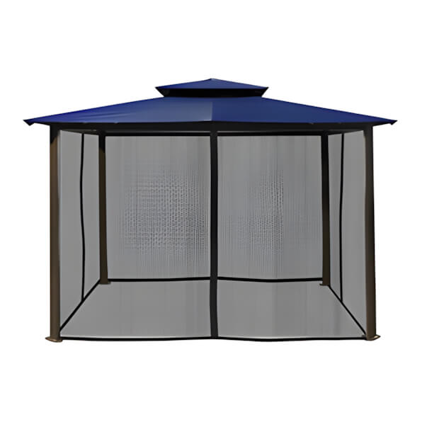 Paragon Outdoor 10 x 12 ft. Barcelona Soft Top Gazebo with Mosquito Netting (Navy Canopy)-GZ584ENK-Garage Giant