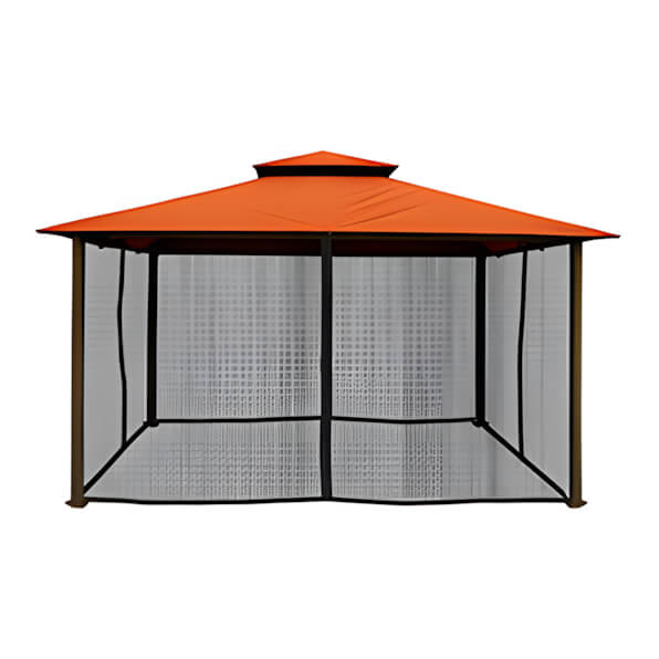 Paragon Outdoor 11 x 14 ft. Kingsbury Soft Top Gazebo with Mosquito Netting (Rust Canopy)-GZ584NRK-Garage Giant