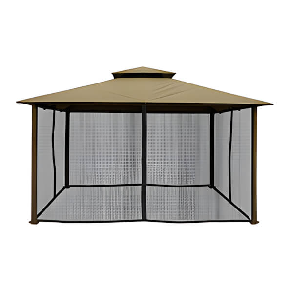 Paragon Outdoor 11 x 14 ft. Soft Top Gazebo with Mosquito Netting (Sand Canopy)-GZ584NSK-Garage Giant