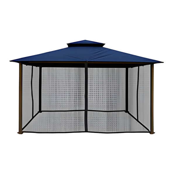 Paragon Outdoor 11 x 14 ft. Kingsbury Soft Top Gazebo with Mosquito Netting (Navy Canopy)-GZ584NNK-Garage Giant