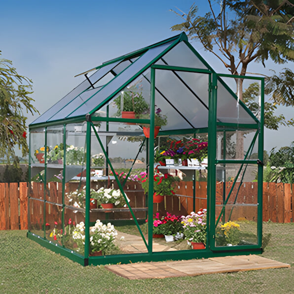 Palram-Canopia Hybrid 6' x 8' Greenhouse (Green)-HG5508G-1B-Garage Giant