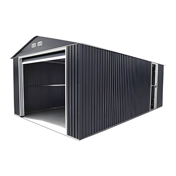 DuraMax Imperial 12' x 26' Metal Garage (Grey / White)-55151-Garage Giant