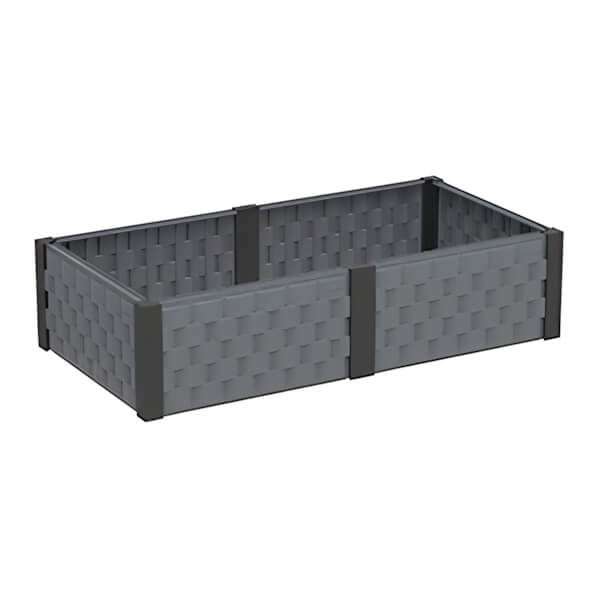 DuraMax Rectangle Garden Bed - Grey and Black-86101-Garage Giant