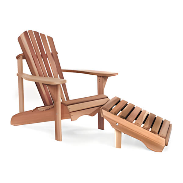 All Things Cedar Adirondack Chair and Ottoman-AAO21-Garage Giant