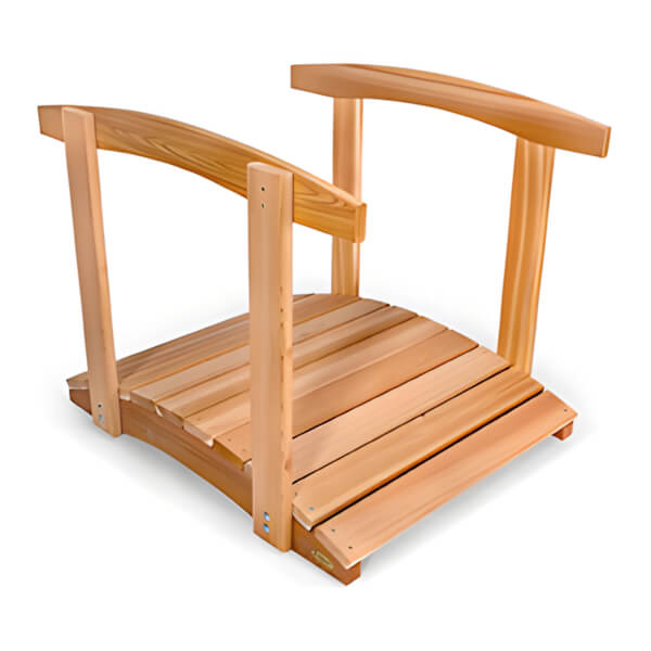 All Things Cedar 3-Foot Garden Bridge with Side Rails-FB36-R-Garage Giant