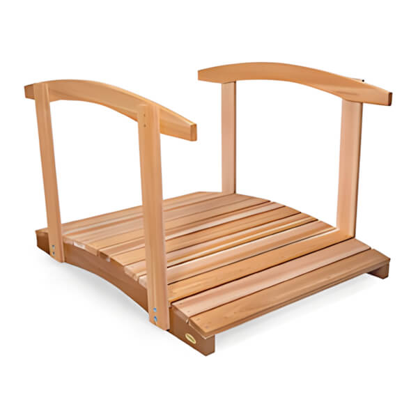 All Things Cedar 4-Foot Garden Bridge with Side Rails-FB48-R-Garage Giant