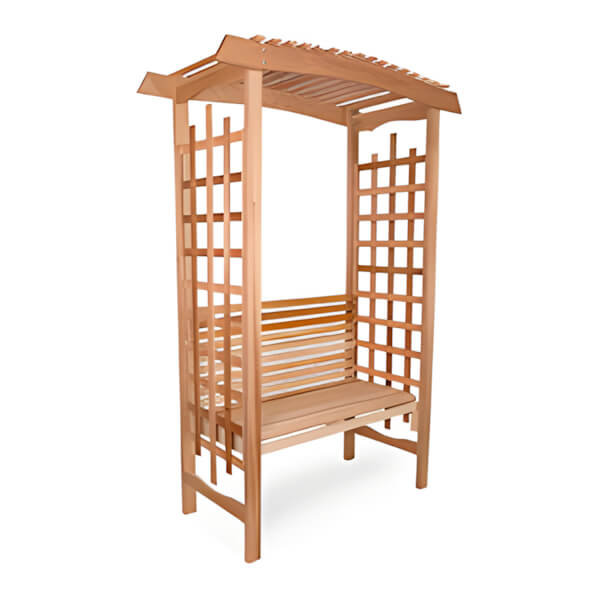 All Things Cedar Garden Arbor with Bench-GA87-B-Garage Giant