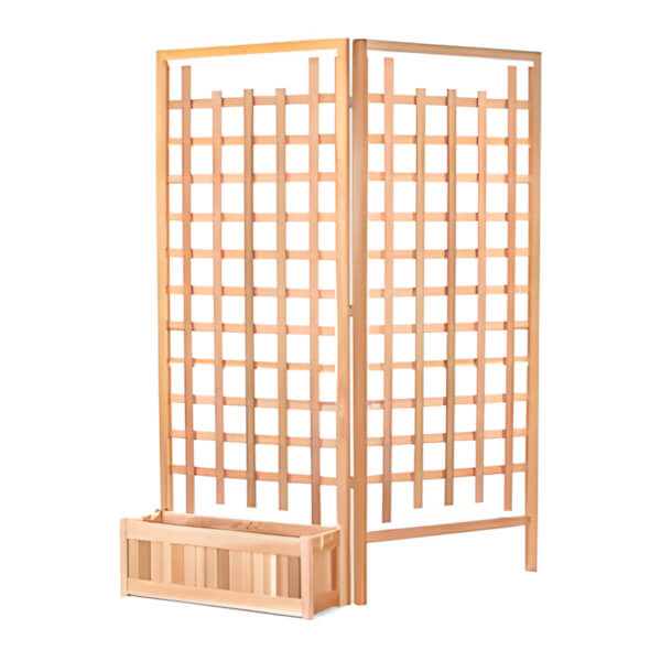 All Things Cedar 32-Inch Planter Box and Trellis Privacy Screens Set