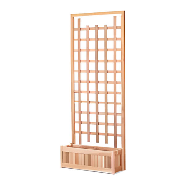 All Things Cedar 32-Inch Planter Box and Trellis Privacy Screens Set - Thumbnail 2