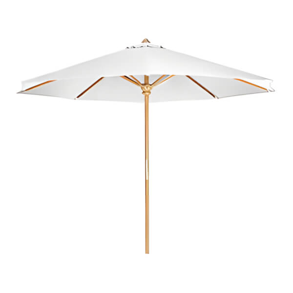All Things Cedar White 10-Foot Teak Market Umbrella-TU90-W-Garage Giant