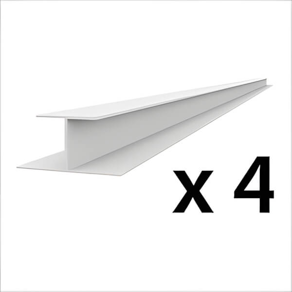 Proslat 8 ft. PROCORE PVC Slatwall H-Trim (4-Pack)-28234K-Garage Giant