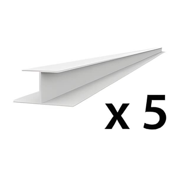 Proslat 8 ft. PROCORE PVC Slatwall H-Trim (5-Pack)-28235K-Garage Giant