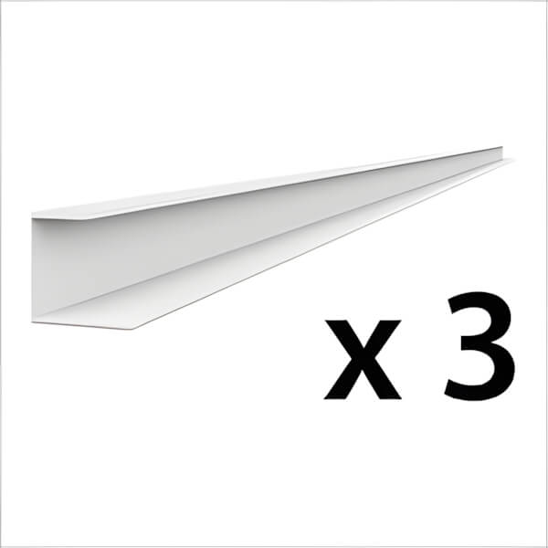 Proslat 8 ft. PROCORE PVC Slatwall J Trim (3-Pack)-28243K-Garage Giant