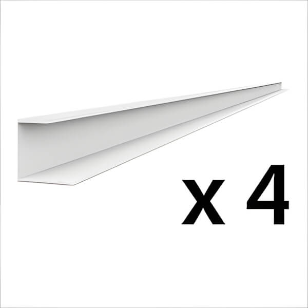 Proslat 8 ft. PROCORE PVC Slatwall J Trim (4-Pack)-28244K-Garage Giant