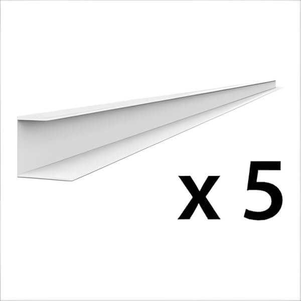 Proslat 8 ft. PROCORE PVC Slatwall J Trim (5-Pack)-28245K-Garage Giant