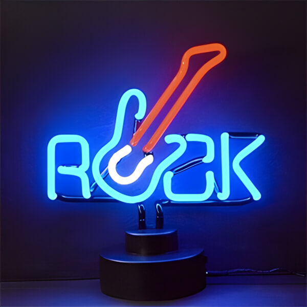 Neonetics Rock With Guitar Neon Sculpture-4ROCKX-Garage Giant