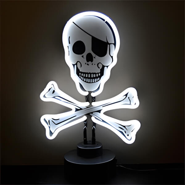 Neonetics Skull and Crossbones Neon Sculpture-4SKULLX-Garage Giant