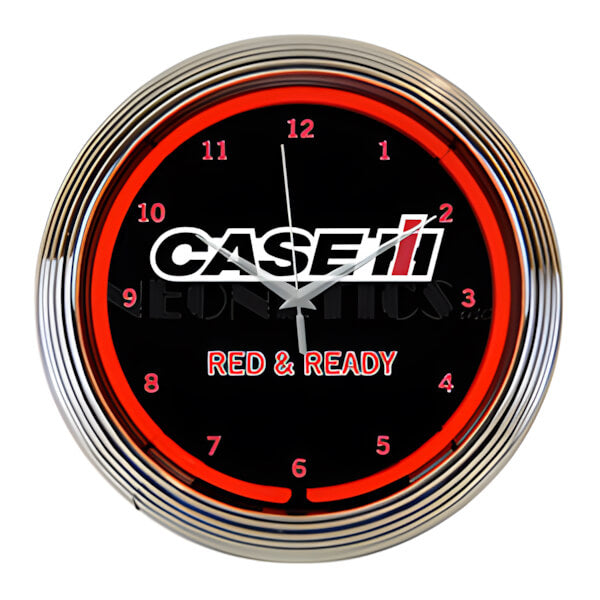 Neonetics 15-Inch Case IH Red and Ready Neon Clock - Thumbnail 2