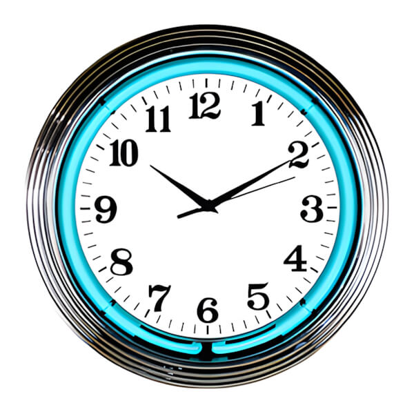 Neonetics 15-Inch Standard White Neon Clock - Thumbnail 2