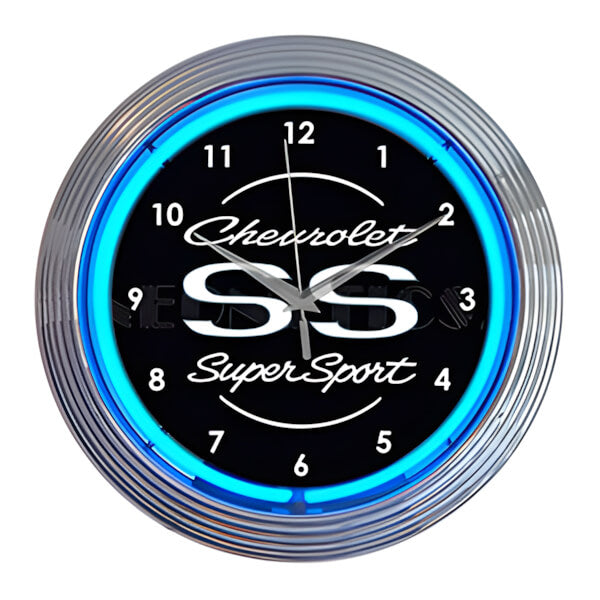 Neonetics 15-Inch Chevrolet SS Super Sport Neon Clock-8CHVSS-Garage Giant
