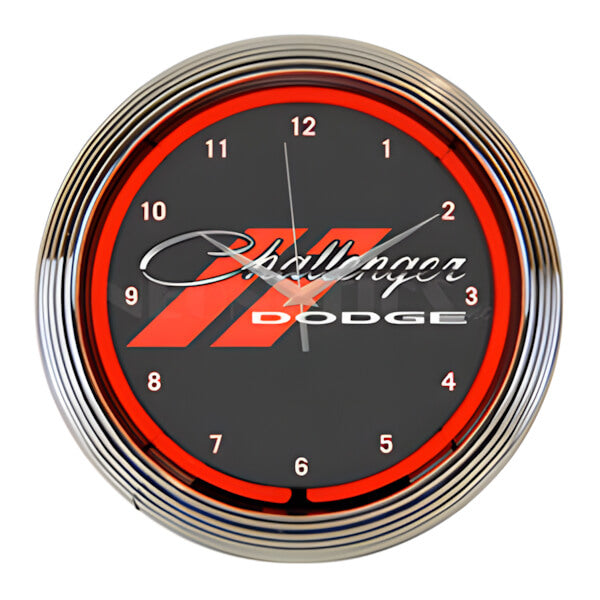 Neonetics 15-Inch Dodge Challenger Red Neon Clock-8CLGCK-Garage Giant