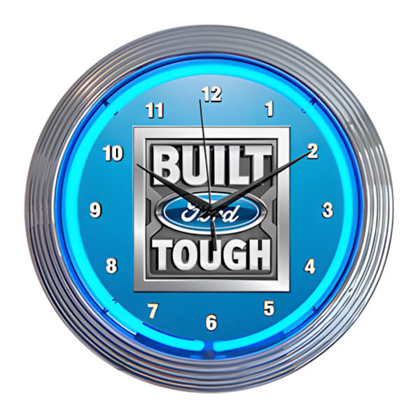 Neonetics 15-Inch Built Ford Tough Neon Clock-8FRBFT-Garage Giant