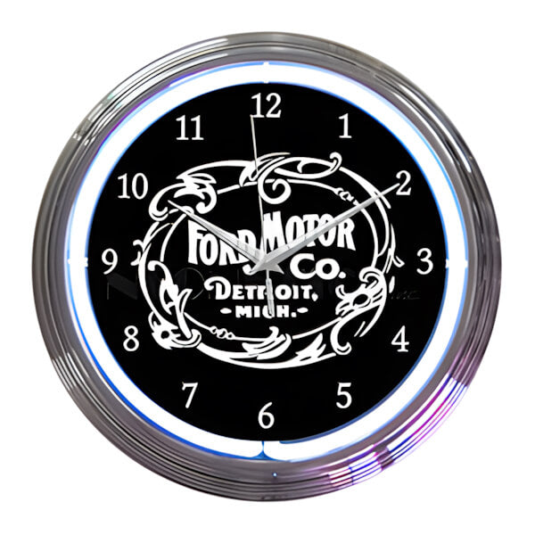 Neonetics Ford Motor Company 1903 Heritage Emblem Neon Clock