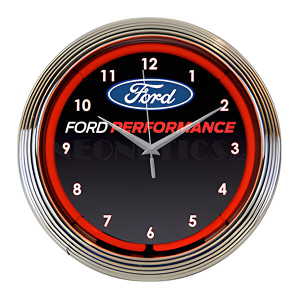 Neonetics 15-Inch Ford Performance Neon Clock-8FRDPF-Garage Giant