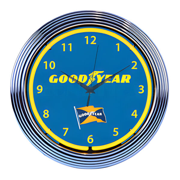 Neonetics 15-Inch Goodyear Tires Yellow Neon Clock