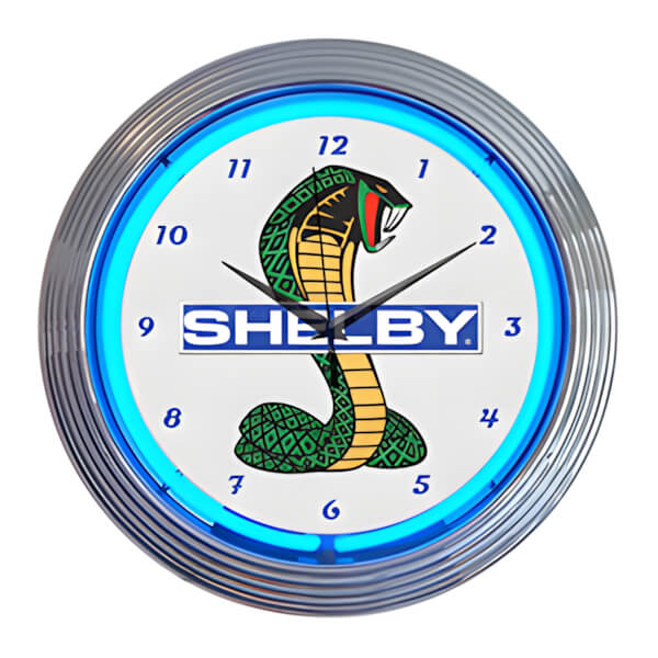 Neonetics 15-Inch Shelby Cobra Ford OLP Mustang Neon Clock-8SHLBY-Garage Giant