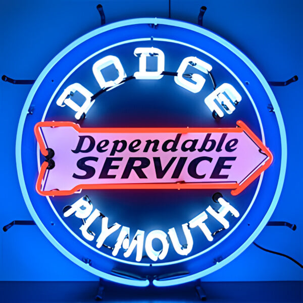 Neonetics Dodge Dependable Service 24-Inch Neon Sign-5DODGE-Garage Giant