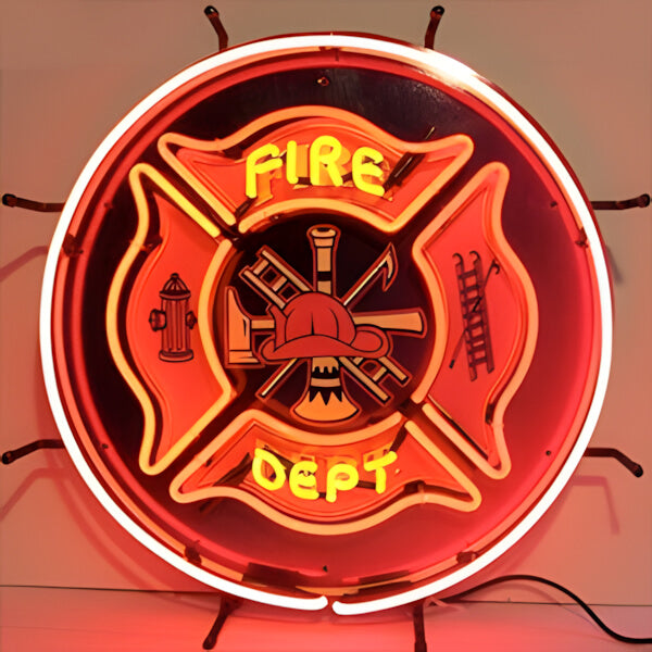 Neonetics Fire Department 24-Inch Neon Sign-5FIRED-Garage Giant