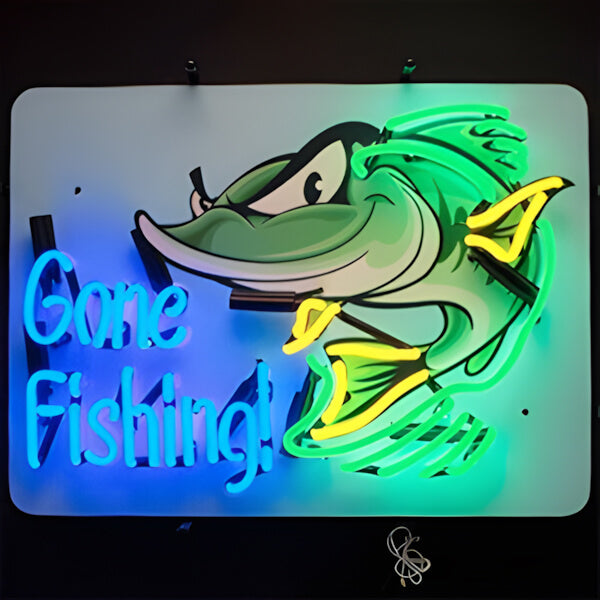 Neonetics Gone Fishing 24-Inch Neon Sign-5GFISH-Garage Giant