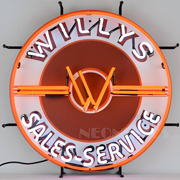 Neonetics Willys Sales Service 24-Inch Neon Sign-5JEEPW-Garage Giant