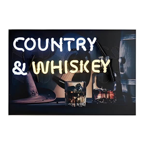 Neonetics Country and Whiskey 18-Inch Neon Sign-5JRCAW-Garage Giant