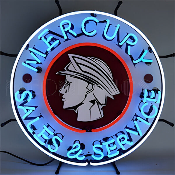Neonetics Mercury Sales and Service 24-Inch Neon Sign-5MRCRY-Garage Giant