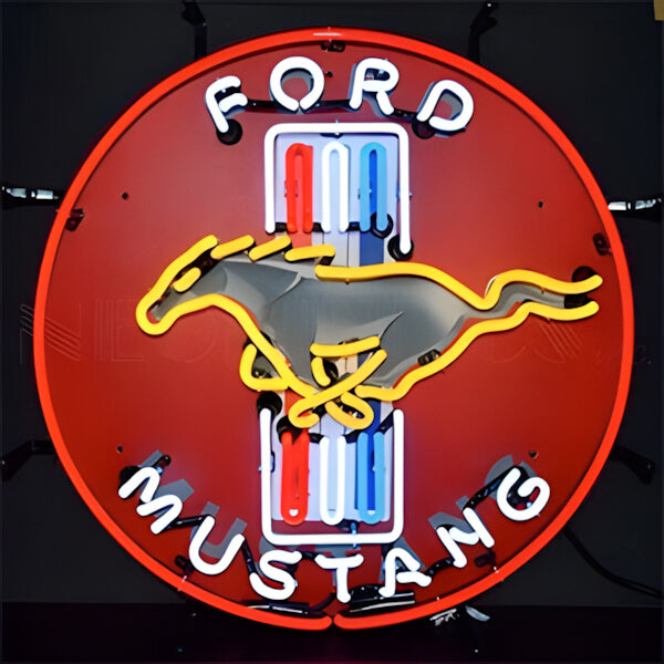 Neonetics Ford Mustang Red 24-Inch Neon Sign-5MUSTB-Garage Giant
