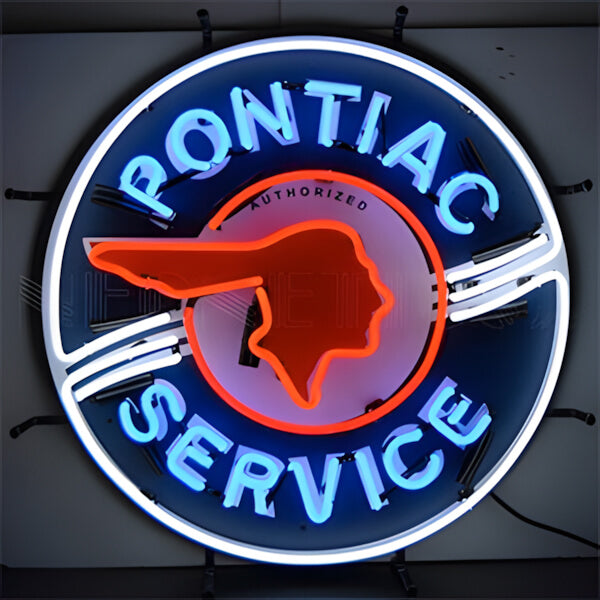 Neonetics Pontiac Service 24-Inch Neon Sign-5PONBK-Garage Giant