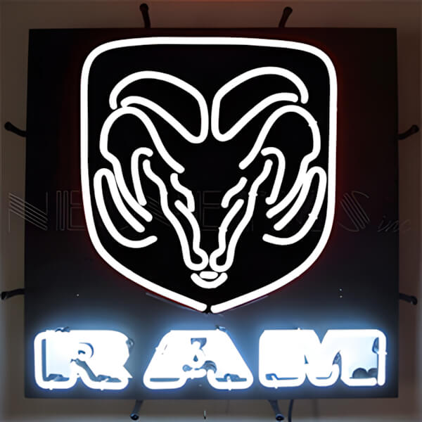 Neonetics Dodge Ram White 24-Inch Neon Sign-5RAMWH-Garage Giant
