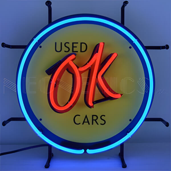 Neonetics OK Used Cars 17-Inch Neon Sign-5SMLOK-Garage Giant