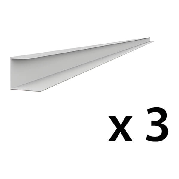 Proslat 8 ft. PROCORE PVC Slatwall J Trim (Grey 3-Pack)-28943K-Garage Giant