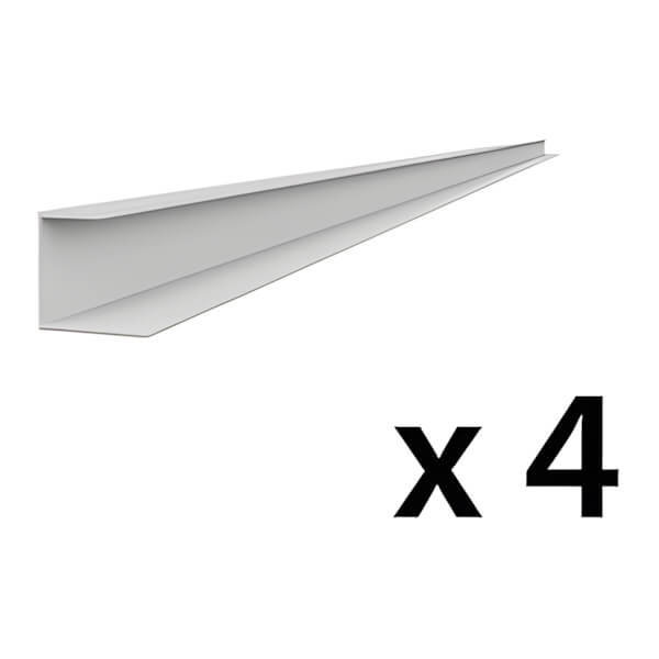 Proslat 8 ft. PROCORE PVC Slatwall J Trim (Grey 4-Pack)-28944K-Garage Giant