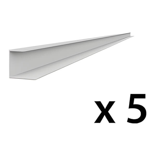 Proslat 8 ft. PROCORE PVC Slatwall J Trim (Grey 5-Pack)-28945K-Garage Giant