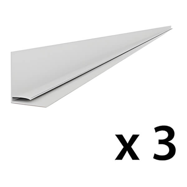Proslat 8 ft. PROCORE PVC Slatwall Top Trim (Grey 3-Pack)-28923K-Garage Giant
