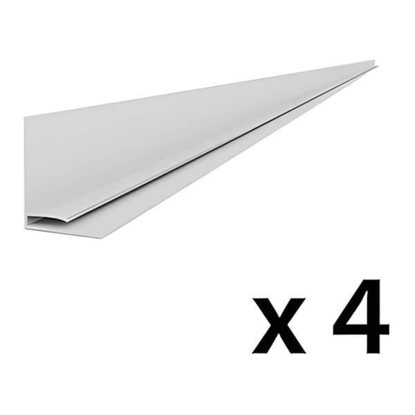 Proslat 8 ft. PROCORE PVC Slatwall Top Trim (Grey 4-Pack)-28924K-Garage Giant