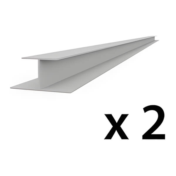 Proslat 8 ft. PROCORE PVC Slatwall H-Trim (Grey 2-Pack)-28932K-Garage Giant