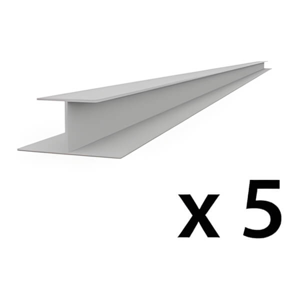 Proslat 8 ft. PROCORE PVC Slatwall H-Trim (Grey 5-Pack)-28935K-Garage Giant
