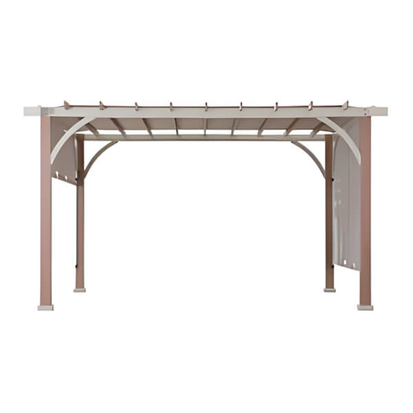 Sunjoy Group SummerCove 12 x 14 Modern Metal Pergola Kit with Light Gray Adjustable Canopy-A106007500-Garage Giant