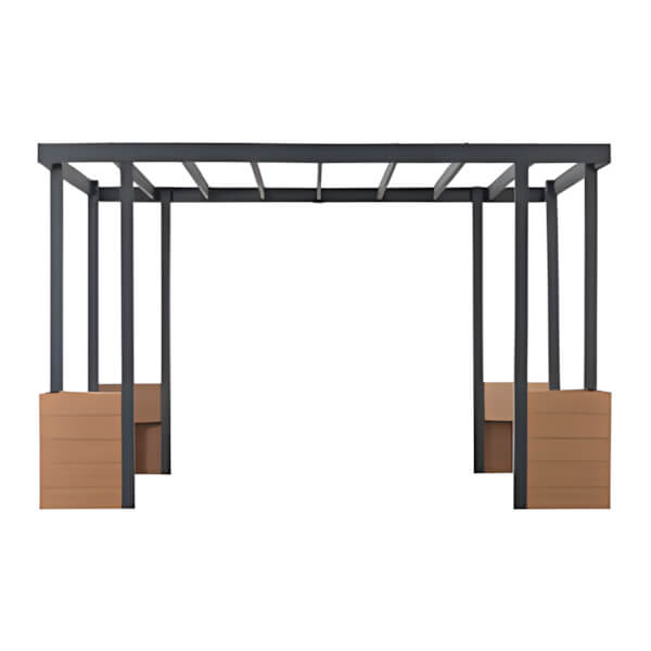 Sunjoy Group SummerCove 10 x 12 Modern Metal Pergola Kit with Planters