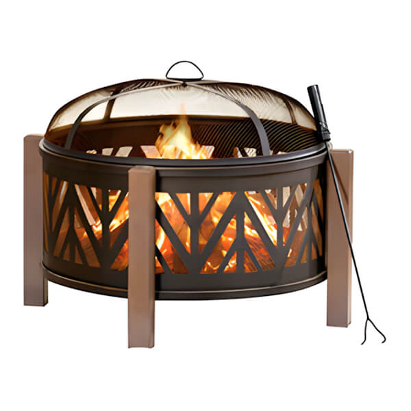 Sunjoy Group 30-Inch Steel Wood Burning Fire Pit - Thumbnail 2